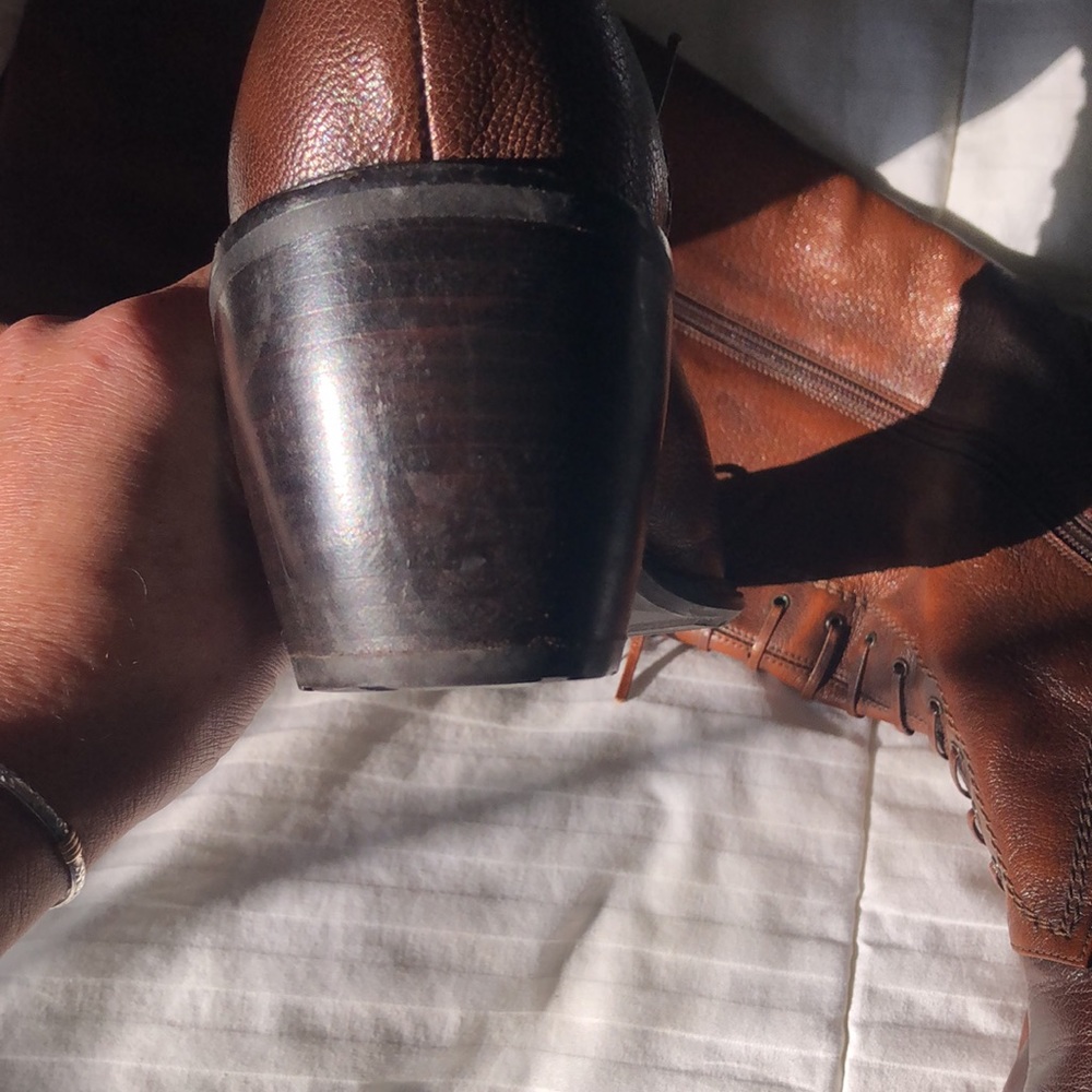 Stuart Weitzman Cognac Leather Boots - image 4